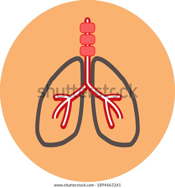 Lungs icon in trendy flat\
style isolated on a peach background. Lungs icon page symbol for\
your web site design Lungs icon logo, app, UI. Vector illustration,\
EPS10.