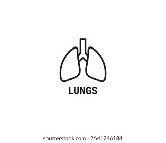 Lungs icon vector art illustration