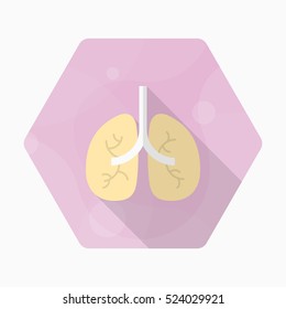 Lungs icon , Vector flat long shadow design.