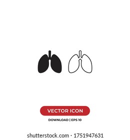 Lungs icon vector. Human internal organ sign
