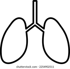 Lungs icon vector. Human organ sign trendy style illustration on white background.