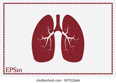 Icono de pulmones ilustración vectorial eps10.