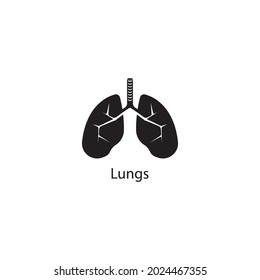 Lungs icon vector illustration logo design template and background.
