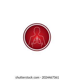 Lungs icon vector illustration logo design template and background.