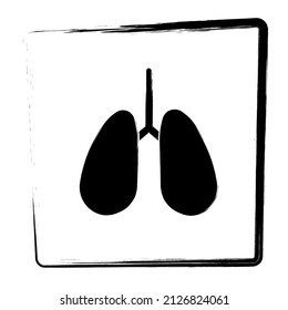 icono de pulmones, ilustración vectorial sobre fondo blanco.