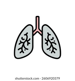 lungs icon vector illustration style