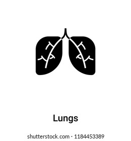 Lungs icon vector isolated on white background, logo concept of Lungs sign on transparent background, filled black symbol