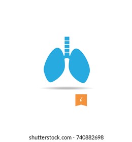 Lungs icon vector isolated on white background. Trendy lungs icon in flat style. Template for app, logo and ui. Icon lungs for your web site, office poster and placard. Modern lungs icon, EPS 10