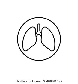Lungs Icon Vector logo set flat