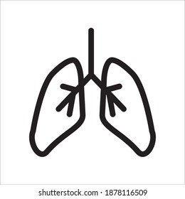 Lungs Icon Vector Logo Template Illustration