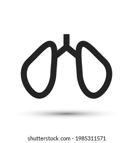Lungs icon vector medical element for trendy design. Simple human body organ pictogram for mobile concept and web apps. Vector line lung icon isolated on a white background.	
