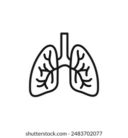 Pulmones Icono Vector set colección para Web