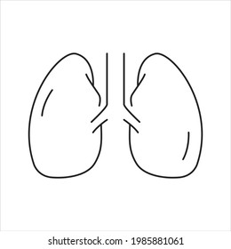 Lungs icon for web design, menu, app, poster, ads, postcard and magazine
