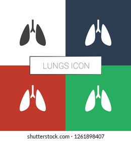lungs icon white background. Editable filled lungs icon from medicine. Trendy lungs icon for web and mobile.
