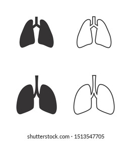 Lungs icons set. Vector illustration. Organ icons set. Lung icon
