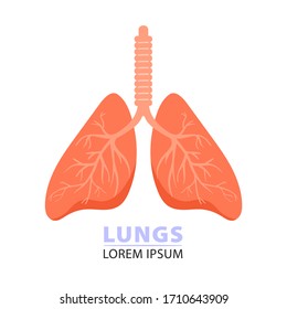 Ilustración de los pulmones. Concepto de icono de logotipo. Vector de fondo blanco.