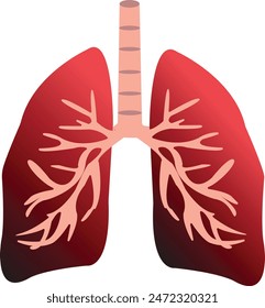 Lungs illustration, World Lung Cancer Day, vector editable