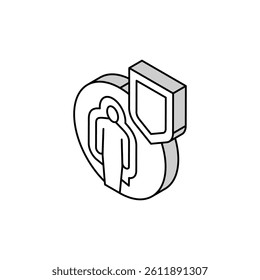 lungs immunity defense isometric icon vector. lungs immunity defense sign. isolated symbol illustration
