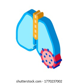 Lungs Infection Icon Vector. Isometric Lungs Infection sign. color isolated symbol illustration