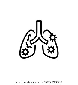 Lungs Infection icon in vector. Logotype