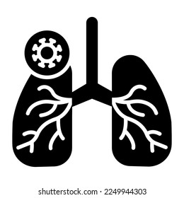 Lungs infection vector icon design in trendy style, pneumonia