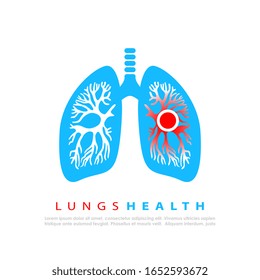 Lungs infection vector logo isolated on white background