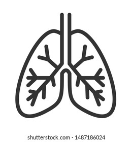 lungs internal organ outline vector icon isolated on white background. lungs flat icon for web, mobile and user interface design. medical healthcare concept