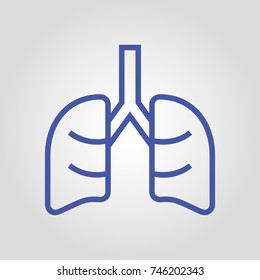 Lungs isolated flat vector linear icon