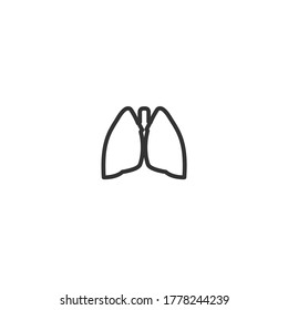 lungs isolated line icon for web and mobile
