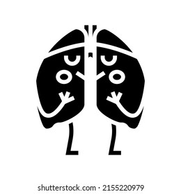 Lungs Kid Health Glyph Icon Vector. Lungs Kid Health Sign. Isolated Contour Symbol Black Illustration