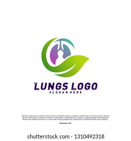 Lungs Leaf logo design concept.Green Lungs logo template vector.