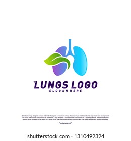 Lungs Leaf logo design concept.Green Lungs logo template vector.