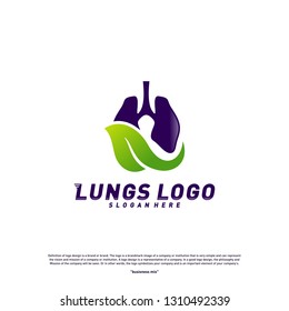 Lungs Leaf logo design concept.Green Lungs logo template vector.