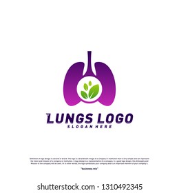 Lungs Leaf logo design concept.Green Lungs logo template vector.