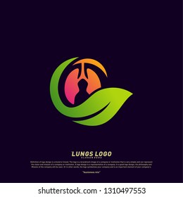 Lungs Leaf logo design concept.Green Lungs logo template vector.