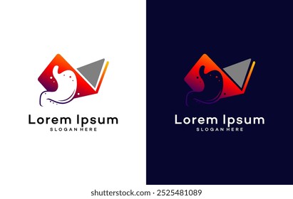Lungs Learn logo template, Lungs Book logo designs vector