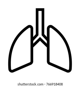 lungs line icon