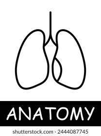 Lungenlinien-Symbol. Luft, Filter, Reinigung, Anatomie, Medizin, Lehre, Arzt, Krankenschwester, Mensch, Körper, Physiologie. Vektorgrafik Line-Symbol für Unternehmen und Werbung