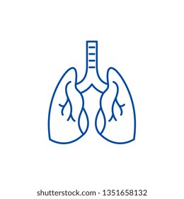 Lungs line icon concept. Lungs flat  vector symbol, sign, outline illustration.
