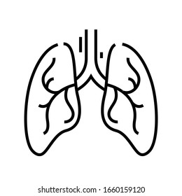 Lungs Line Icon, Concept Sign, Outline Vector Illustration, Linear Symbol.