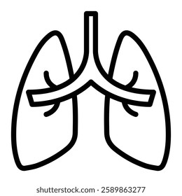 Lungs Line Icon Design For Personal And Commercial Use