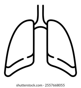 Lungs line icon with editable stroke