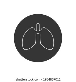 Lungs line icon. Flat vector illustration