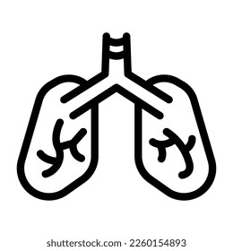 ilustración de icono de línea de pulmones vector gráfico 