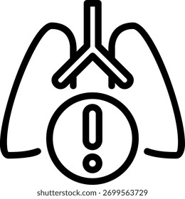 Pulmones línea icono ilustración Vector