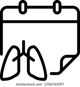Pulmones línea icono ilustración Vector