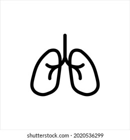 lungs line icon on white background