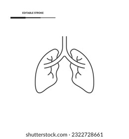 Lungs Line Icon Vector Design.