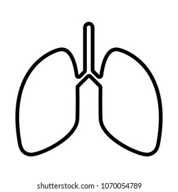 Lungs Line Icon.96x96 for Web Graphics and Apps.  Simple Minimal Pictogram. Vect