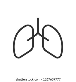 lungs. linear icon. Line with editable stroke